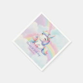 Magische Unicorn Rainbow Birthday Servet (Hoek)