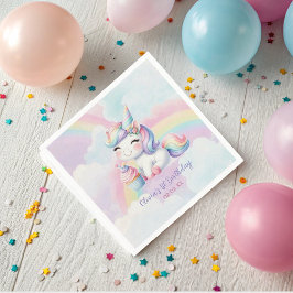 Magische Unicorn Rainbow Birthday Servet