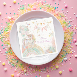 Magische Unicorn Rainbow Birthday Servet