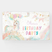 Magische Unicorn Rainbow Birthday Spandoek (Horizontaal)