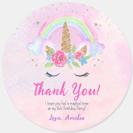 Magische Unicorn Rainbow Birthday Vierkante Sticker