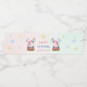 Magische Unicorn Rainbow Birthday Waterfles Etiket (Enkel label)