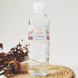 Magische Unicorn Rainbow Birthday Waterfles Etiket