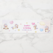 Magische Unicorn Rainbow Birthday Waterfles Etiket (Enkel label)