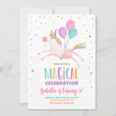 Magische Unicorn Rainbow Girl eerste verjaardag Kaart (Voorkant)