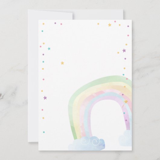 Magische Unicorn Rainbow Girl eerste verjaardag Kaart (Achterkant)