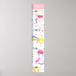 Magische Unicorn Rainbow Girl Poster