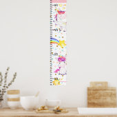 Magische Unicorn Rainbow Girl Poster (Keuken)