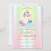 Magische Unicorn Rainbow Iridescent Birthday Kaart (Voorkant)
