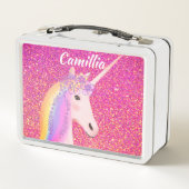Magische Unicorn Rainbow Roze Glitter Sparkle Girl (Achterkant)