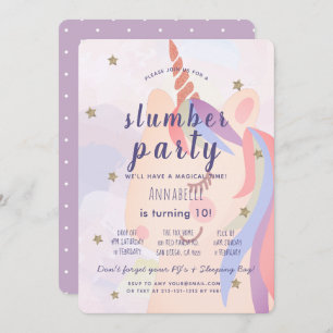 Magische Unicorn Rainbow Slumber Party Birthday Kaart