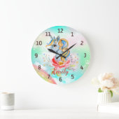 Magische Unicorn Rainbow - speciale wandklok (Huis)