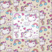 Magische Unicorn Rainbow Star en Cloud Stof (Delen)