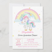 Magische Unicorn Rainbow Stars Birthday Kaart (Voorkant)