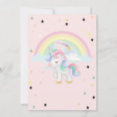 Magische Unicorn Rainbow Stars Birthday Kaart (Achterkant)