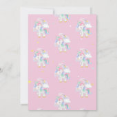 Magische Unicorn Rainbow Stars Hearts Birthday Kaart (Achterkant)