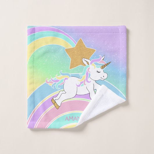 Magische Unicorn-regenboog Bad Handdoek (Wasdoekje)
