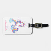 Magische Unicorn-regenboog, gepersonaliseerd Bagagelabel (Voorkant horizontaal)