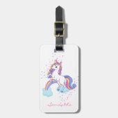 Magische Unicorn-regenboog, gepersonaliseerd Bagagelabel (Voorkant verticaal)