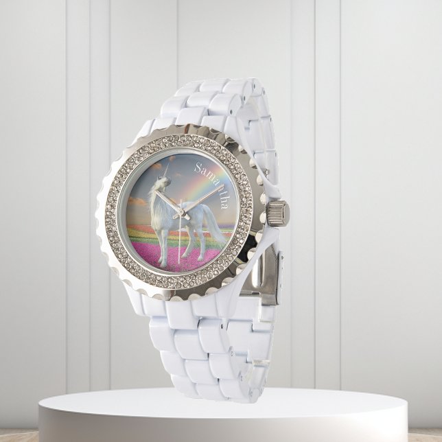 Magische Unicorn-regenboog, gepersonaliseerd Horloge (Creator heeft geüpload)