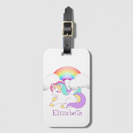 Magische Unicorn, regenboog - op maat gemaakt Bagagelabel (Voorkant (verticaal))