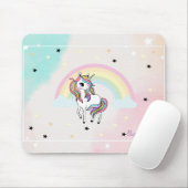 Magische Unicorn, regenboog, sterren Muismat (Met muis)