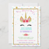 Magische Unicorn regenboogdag Roze Paars goud Kaart (Voorkant)