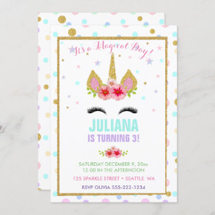 Magische Unicorn regenboogdag Roze Paars goud Kaart