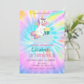Magische Unicorn regenboogkleurige Dye Birthday Kaart (Staand voorkant)