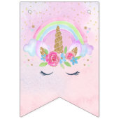 Magische Unicorn regenboogroze verjaardag Vlaggetjes (Eerste vlag)