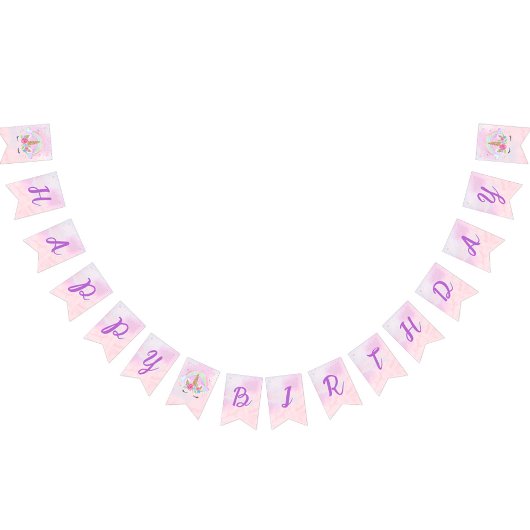 Magische Unicorn regenboogroze verjaardag Vlaggetjes