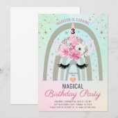 Magische Unicorn regenboogstraal 3de verjaardag Ro Kaart (Voorkant / Achterkant)