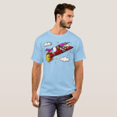 Magische Unicorn Riding Space Rocket Funny T-shirt (Voorkant volledig)