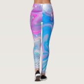 Magische Unicorn Roze Blauwe Leggings (Achterkant)