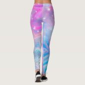Magische Unicorn Roze Blauwe Leggings (Achterkant)