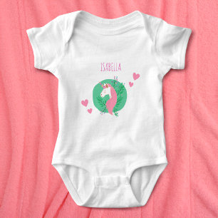 Magische Unicorn Roze en Blauwgroen met de naam Gi Romper