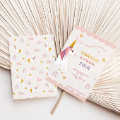 Magische Unicorn Roze en Paarse regenboogdag Kaart
