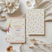 Magische Unicorn Roze en Paarse regenboogdag Kaart