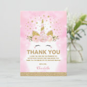 Magische Unicorn roze Galaxy Clouds Birthday Bedankkaart (Staand voorkant)