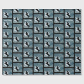 Magische Unicorn Silhouette Full Moon Birthday Cadeaupapier (Vlak)