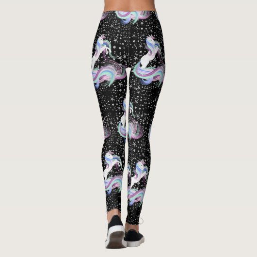 Magische unicorn Silver Stars Leggings (Achterkant)