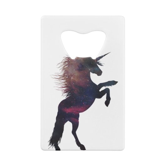 Magische Unicorn Space Nebula Creditkaart Flessenopener (Achterkant)