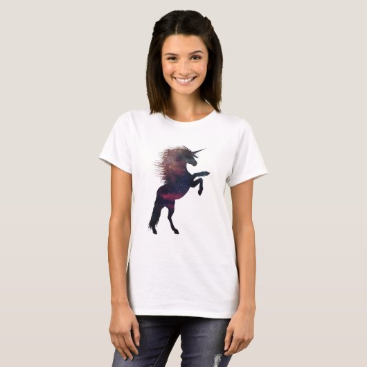 Magische Unicorn Space Nebula T-shirt (Voorkant volledig)