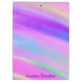 Magische unicorn Sparkly Silver Stars Klembord (Achterkant)