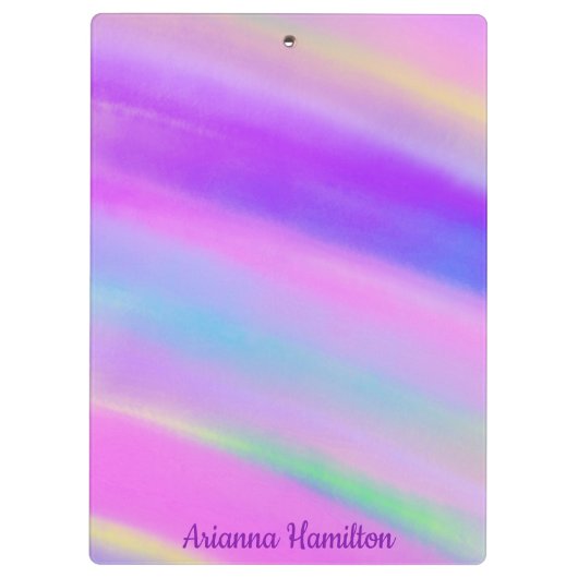 Magische unicorn Sparkly Silver Stars Klembord (Achterkant)