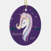 Magische Unicorn Stars Keramisch Ornament (Rechts)