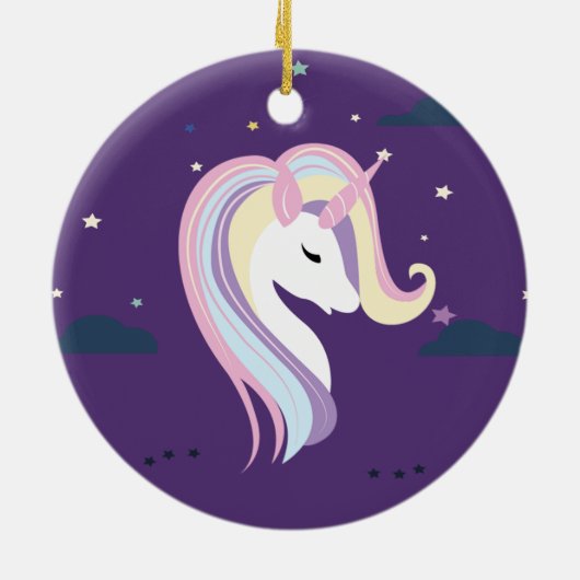 Magische Unicorn Stars Keramisch Ornament (Achterkant)