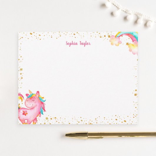 Magische Unicorn Stars Kinder Speciaal Papier Notitiekaartje