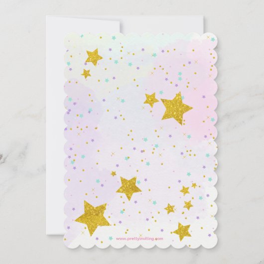 Magische Unicorn Surprise Birthday Party Invitatio Kaart (Achterkant)