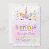 Magische Unicorn Surprise Birthday Party Invitatio Kaart (Voorkant)
